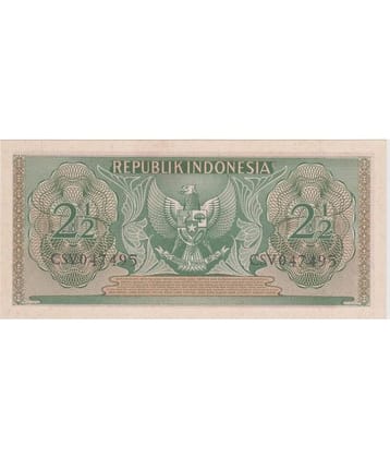 EXTREMELY RARE AND OLD ISSUE YEAR - 1956  INDONESIA DUA SETENGAH RUPIAH GEM UNC TOP GRADE