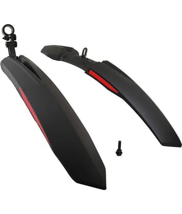 Dark Horse Bicycle Atom Mudguard with Reflective Tape, Black-Red
