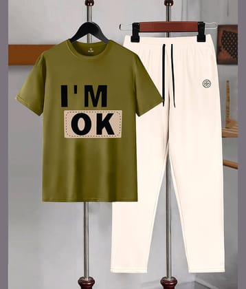 AOOSH Green Cotton Blend Regular Fit Men's Tracksuit ( Pack of 2 )