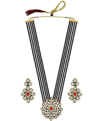 Silver Shine - Black Alloy Necklace Set ( Pack of 1 )