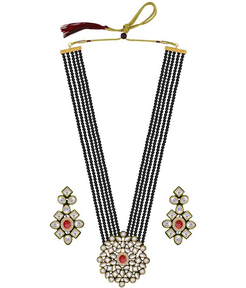 Silver Shine - Black Alloy Necklace Set ( Pack of 1 )