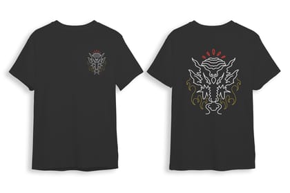 Pack Of 1 Black Neo Tribal Ganesh 180 GSM Cotton T-Shirt