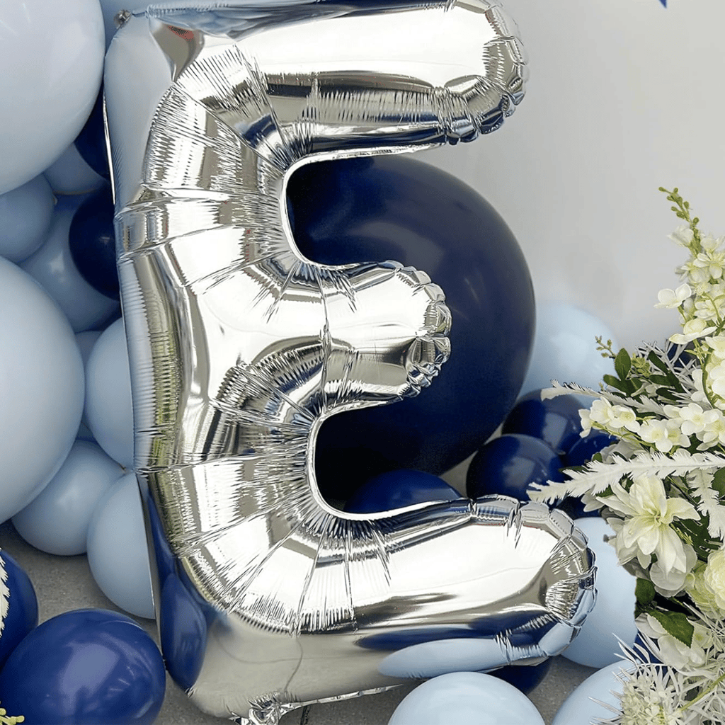 Letter E Silver Foil Balloon - 16 inches - 1PC - Party and Festive Needs | Buy online on ZillyBuy