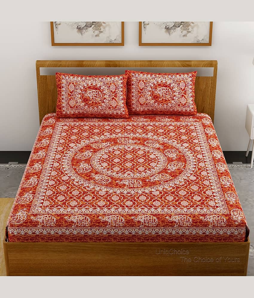 Uniqchoice Cotton Double Bedsheet ( Red )