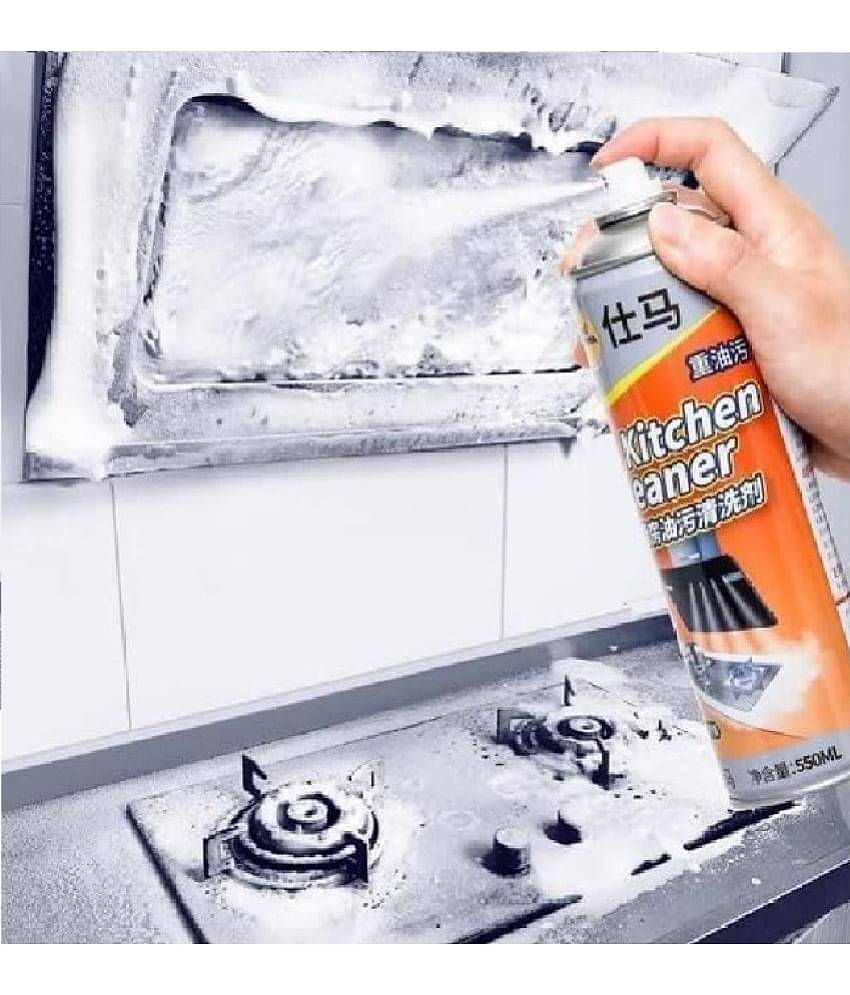Gatih Oil-Grease Stain Remover Spray All Purpose Cleaner Foam Kitchen Cleaner Spray Foam Cleaner Bubble Cleaner 450 mL