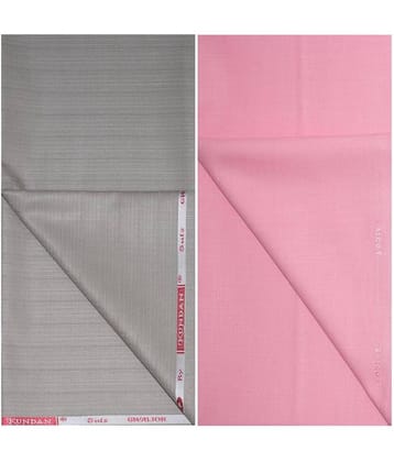 KUNDAN SULZ GWALIOR Pink Cotton Blend Unstitched Shirts & Trousers ( 1 Pant & 1 Shirt Piece )