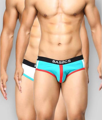 BASIICS By La Intimo Pack of 2 Cotton Blend Briefs For Men's ( Multicolor )