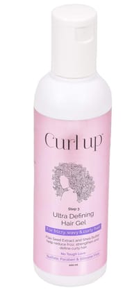 Curl Up Ultra Defining Hair Gel | Strong Hold Flaxseed Hair Gel | For Dry Frizzy, Wavy & Curly Hair | Sulphate Paraben & Silicone Free 200ml Curl Up Ultra Defining Hair Gel | Strong Hold Flaxseed Hair Gel | For Dry Frizzy, Wavy & Curly Hair | Sulphate Pa