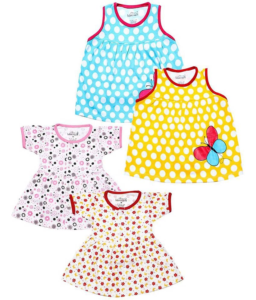 Babeezworld Baby Girls 100% Cotton Frocks ( Multi )