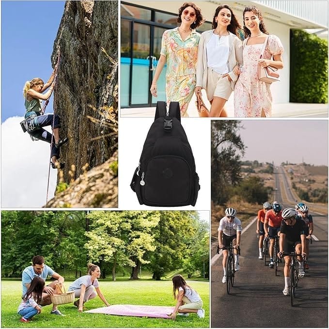 Black Sling Bag - Lightweight & Water-Resistant