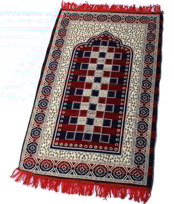 ADIRNY Maroon Single Cotton Prayer Mat ( 110 X 70 cm )