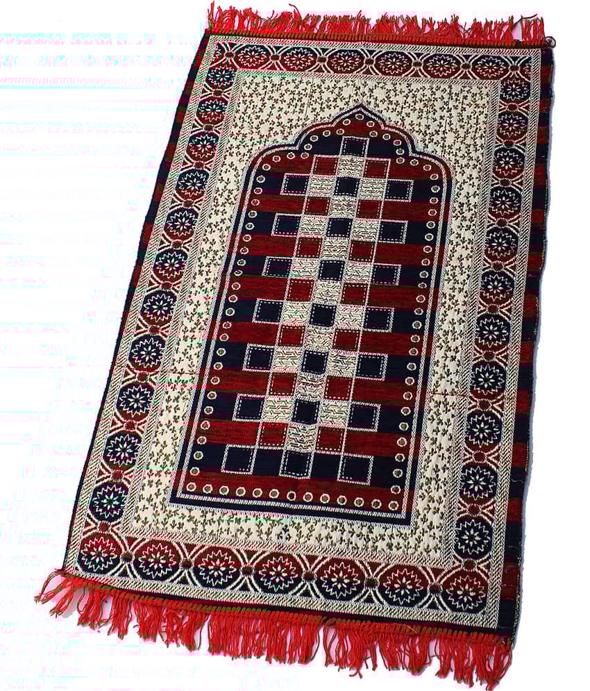 ADIRNY Maroon Single Cotton Prayer Mat ( 110 X 70 cm )