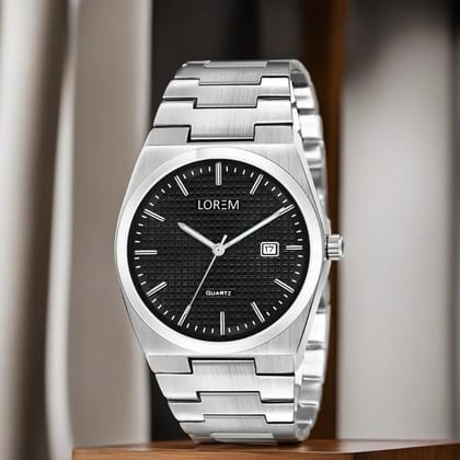 LOREM Men's Stylish Analog Watch with Date Function - Elegant Dial Design