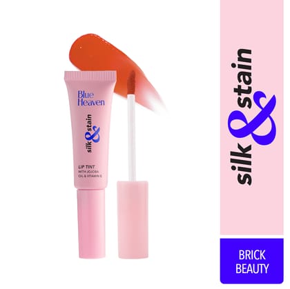 Blue Heaven,Silk & Stain Lip Tint, With Jojoba Oil & Vitamin E, Long Lasting, Non Sticky, Transfer Proof Formula,8ml,Brick Beauty Blue Heaven,Silk & Stain Lip Tint, With Jojoba Oil & Vitamin E, Long Lasting, Non Sticky, Transfer Proof Formula,8ml,Brick B Blue Heaven,Silk & Stain Lip Tint, With Jojoba Oil & Vitamin E, Long Lasting, Non Sticky, Transfer Proof Formula,8ml,Brick Beauty Blue Heaven,Silk & Stain Lip Tint, With Jojoba Oil & Vitamin E, Long Lasting, Non Sticky, Transfer Proof Formula,8ml,Brick B