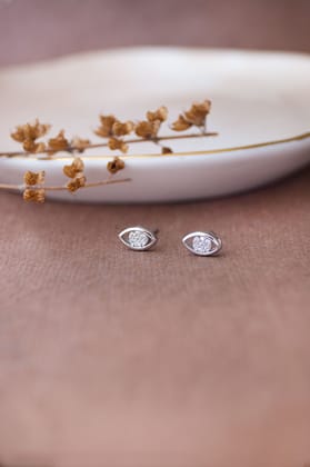 Cluster Eye Sterling Silver Stud Earrings-Silver