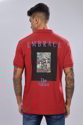 Embrace The Nature Executive Fit Rust color Polo T-Shirt-S