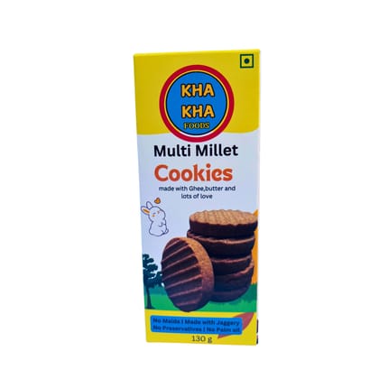KHA KHA FOODS Multi Millet Cookies (Jowar, Nachani, Bajra) 130 g