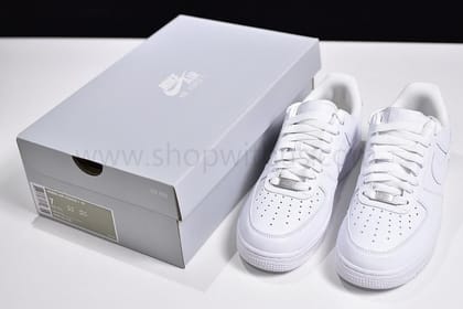 (Real Leather)NikeAir Force 1 AF1 07 - Triple White-Euro 43