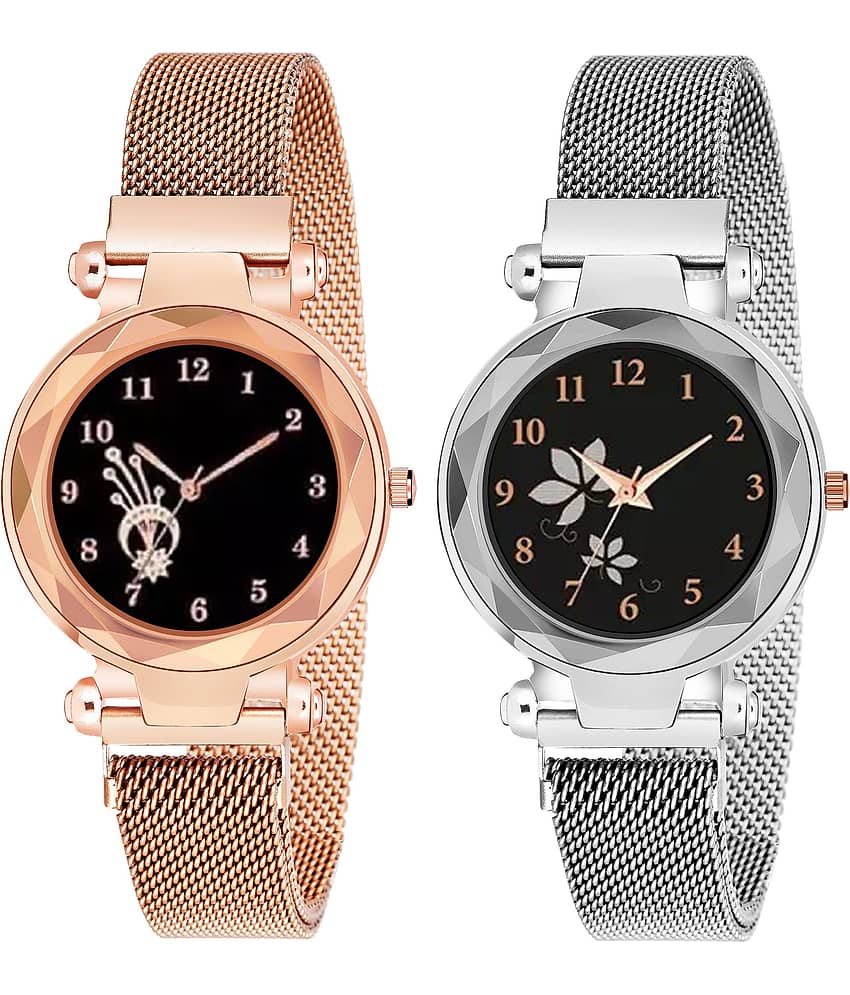 MIVAAN Gold Stainless Steel Analog Womens Watch