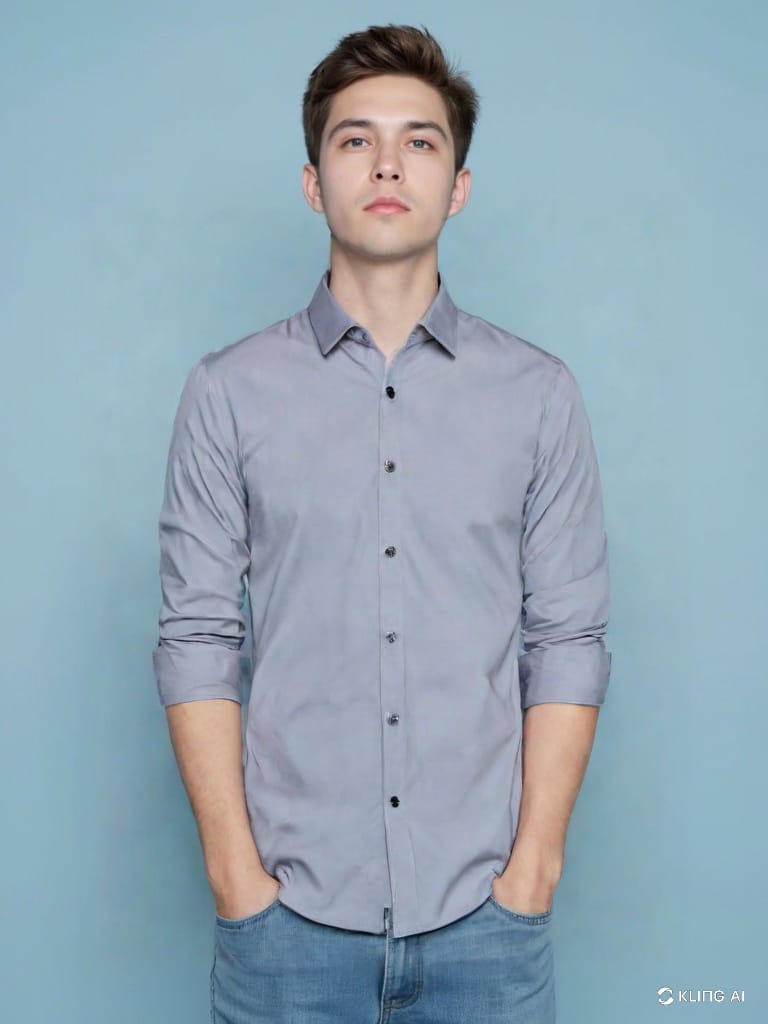 Men's Stylish Grey Shirt for Casual Occasions | Men's casual Grey shirt | White button-down shirt | Slim fit white shirt | Classic Greyshirt |