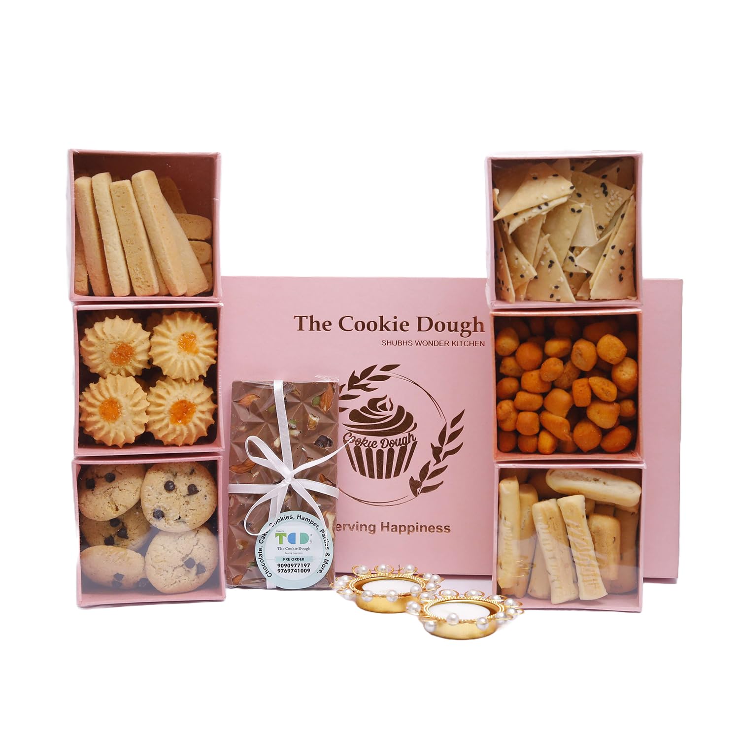 TCD Hamper Pack of Seven Dry Fruits and Homemade Cookies Premium Gift Box
