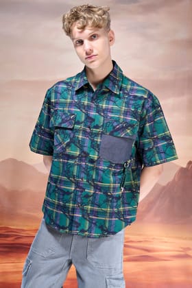 Dusty Green Composed Oversized Shirt-M