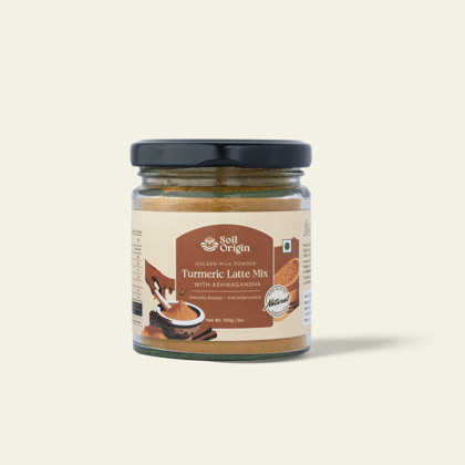 "Turmeric Latte Mix  With Ashwagandha (Golden Milk Powder) - 100 Gm"