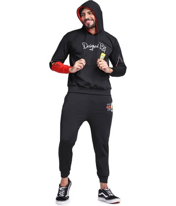 yellow tree Black Polyester Relaxed Fit Men's Tracksuit ( Pack of 1 )