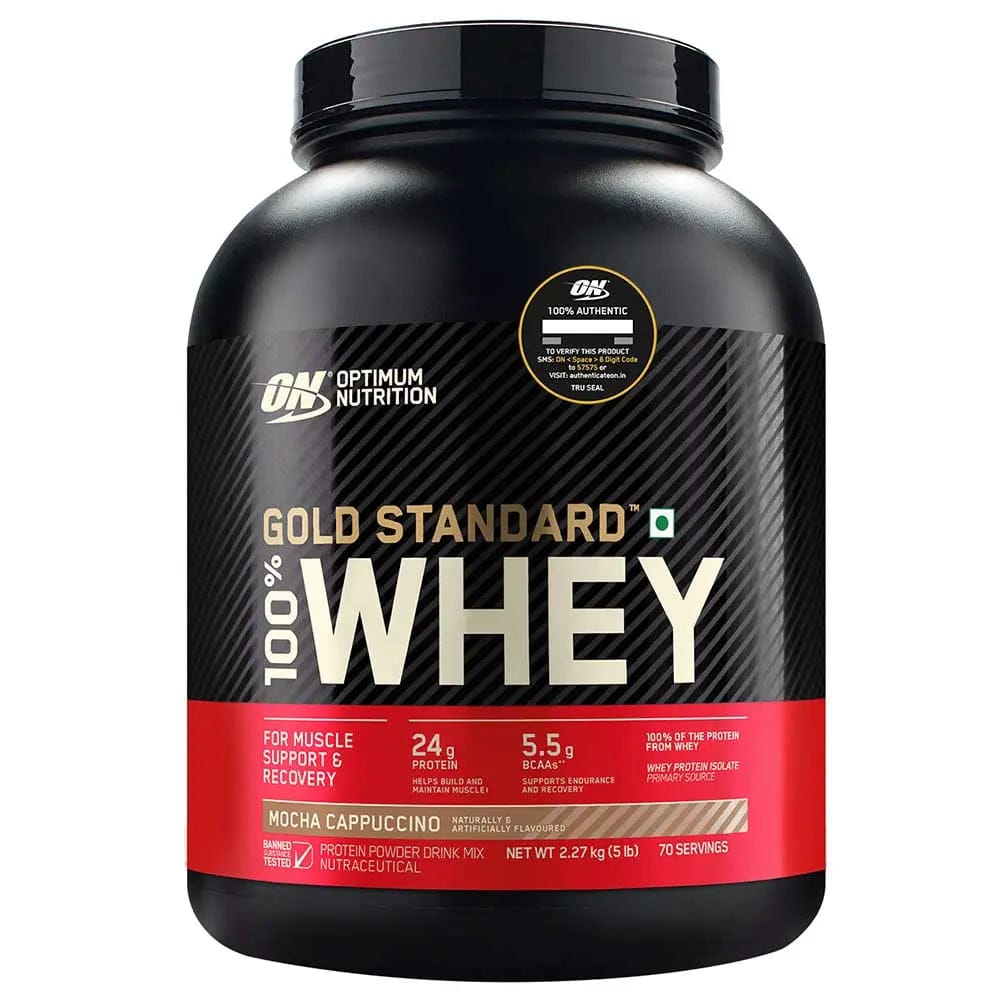 Optimum Nutrition Gold Standard 100% Whey Protein (Imported)-5 Lbs / Mocha Cappuccino
