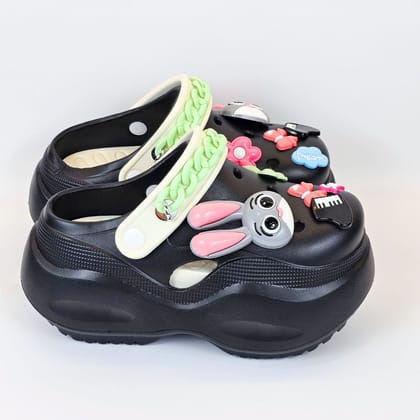Black Bunny Melody Clogs-39-40