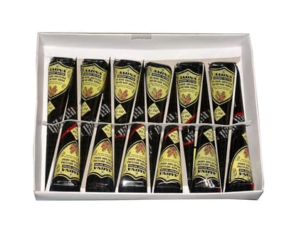 Amina Henna Instant Tattoo Outline Mehendi/No Chemicals Dyes - Color Paste Cone (Black,24 Piece)