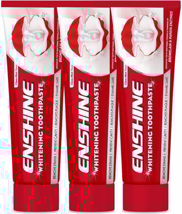 Enshine Whitening Toothpaste, Papaya & Bromelain For Stain Removal, Cavity Care 100g (Pack Of 3)