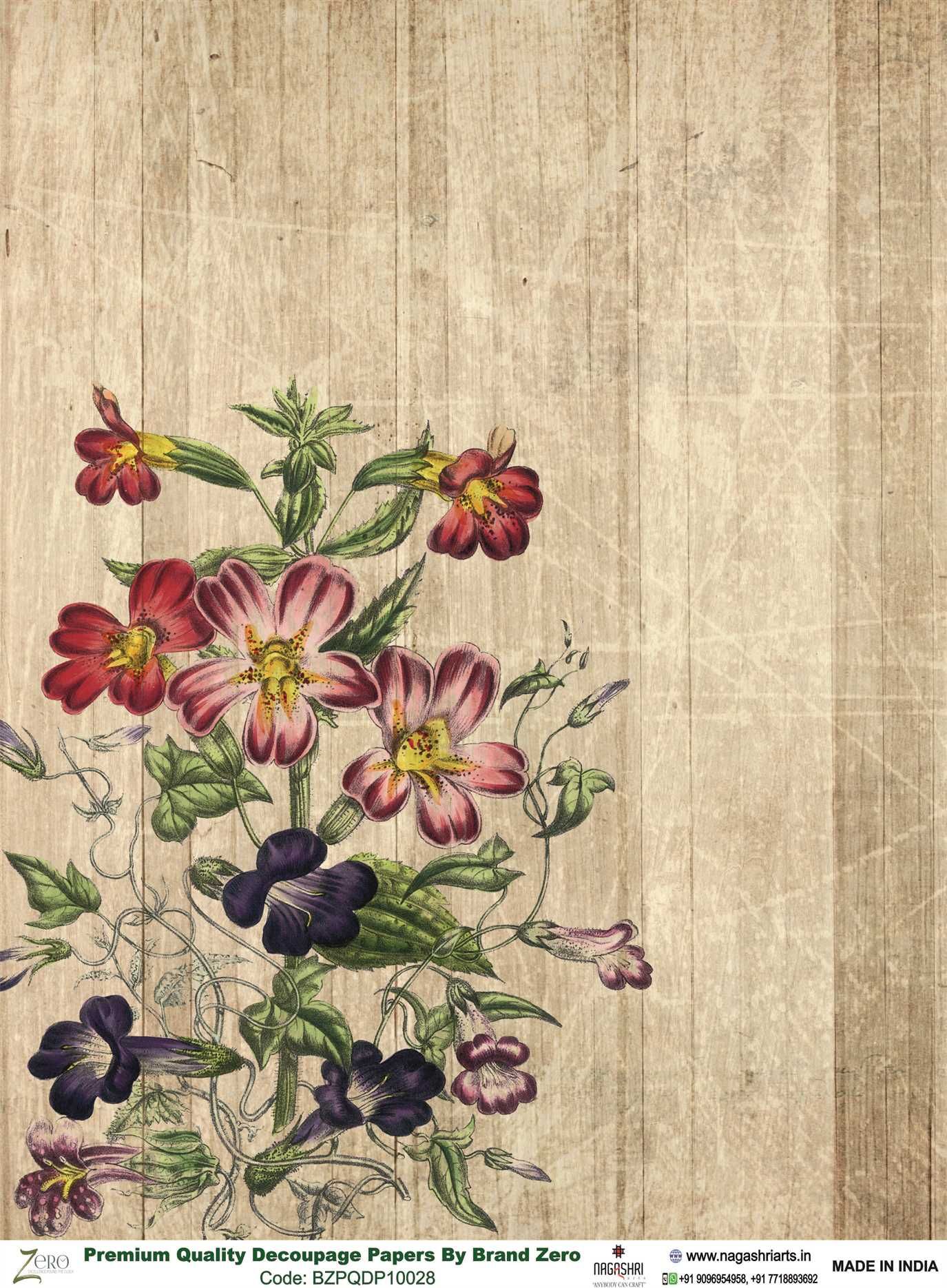 Brand Zero Premium Quality Decoupage Paper Pack of Two - Design Code: BZPQDP10028