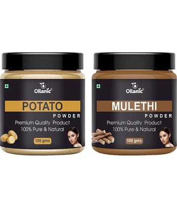 Oilanic 100% Pure Potato Powder & Mulethi Powder For Skincare Hair Mask 200 g Pack of 2