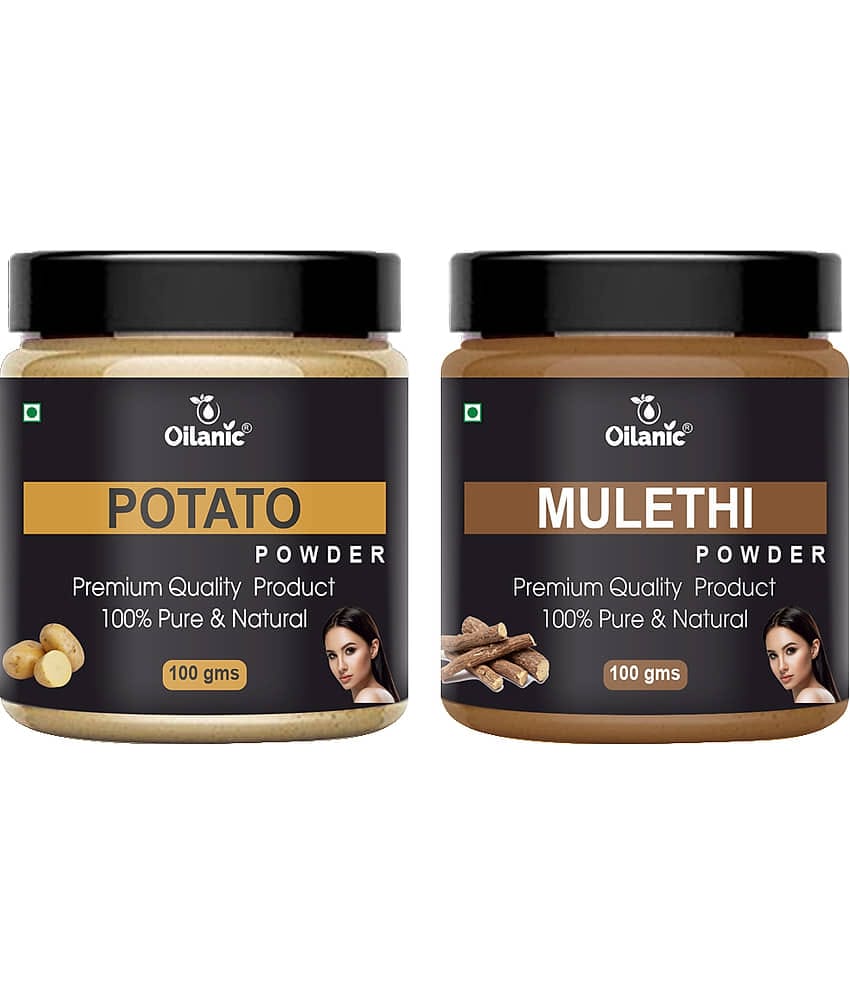 Oilanic 100% Pure Potato Powder & Mulethi Powder For Skincare Hair Mask 200 g Pack of 2