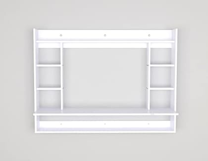 DAS Devin Wall Mount TV Entertainment Unit/Set Top Box Stand for Up to 32" Screen- Frosty White (Engineered Wood)