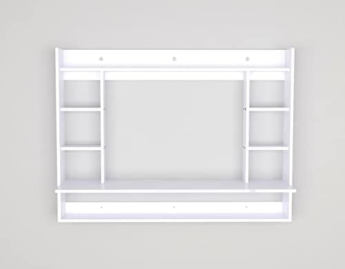 DAS Devin Wall Mount TV Entertainment Unit/Set Top Box Stand for Up to 32" Screen- Frosty White (Engineered Wood)
