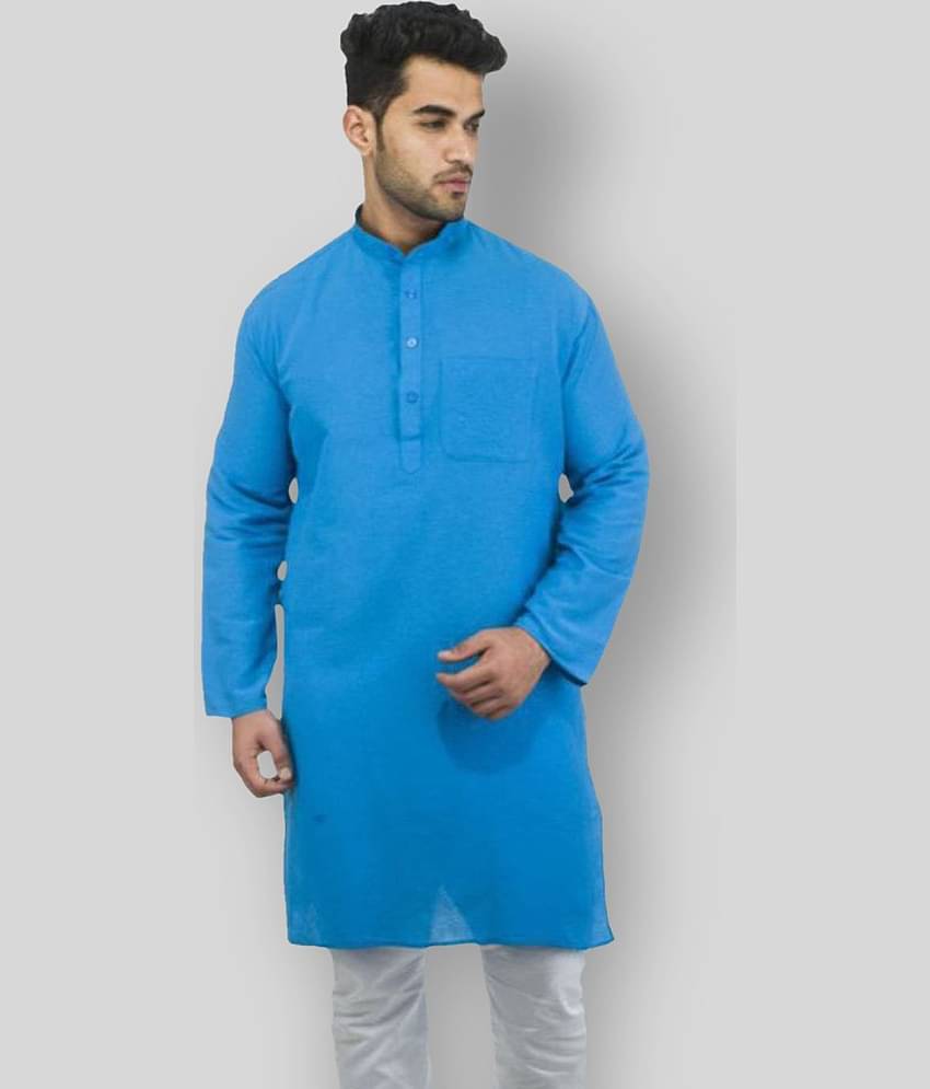 DESHBANDHU DBK - Blue Cotton Men's Regular Kurta ( Pack of 1 )
