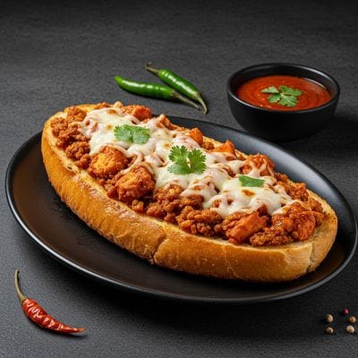 Chicken Kheema Garlic Bread