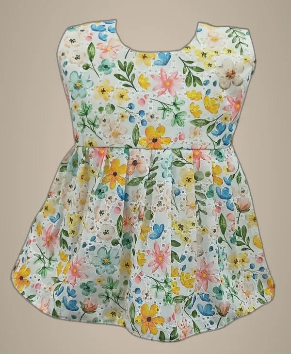 Mom And Me Girls Frock (0-3 Months) | Cambric Cotton Polka Dot | Casual & Festive