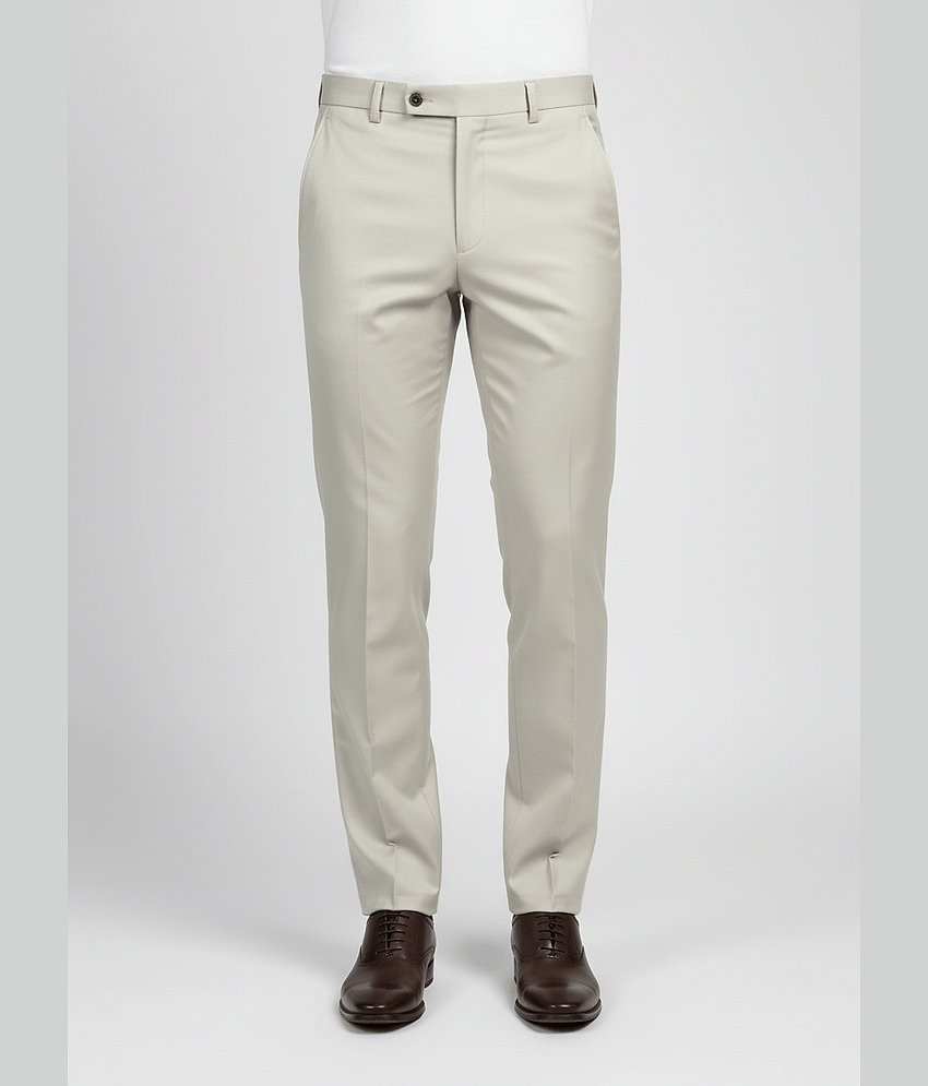 plounge Slim Men's Formal Trouser - Off White ( Pack of 1 )