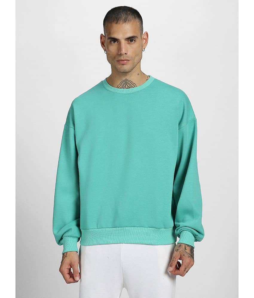 Veirdo Fleece Round Neck Men's Sweatshirt - Green ( Pack of 1 )