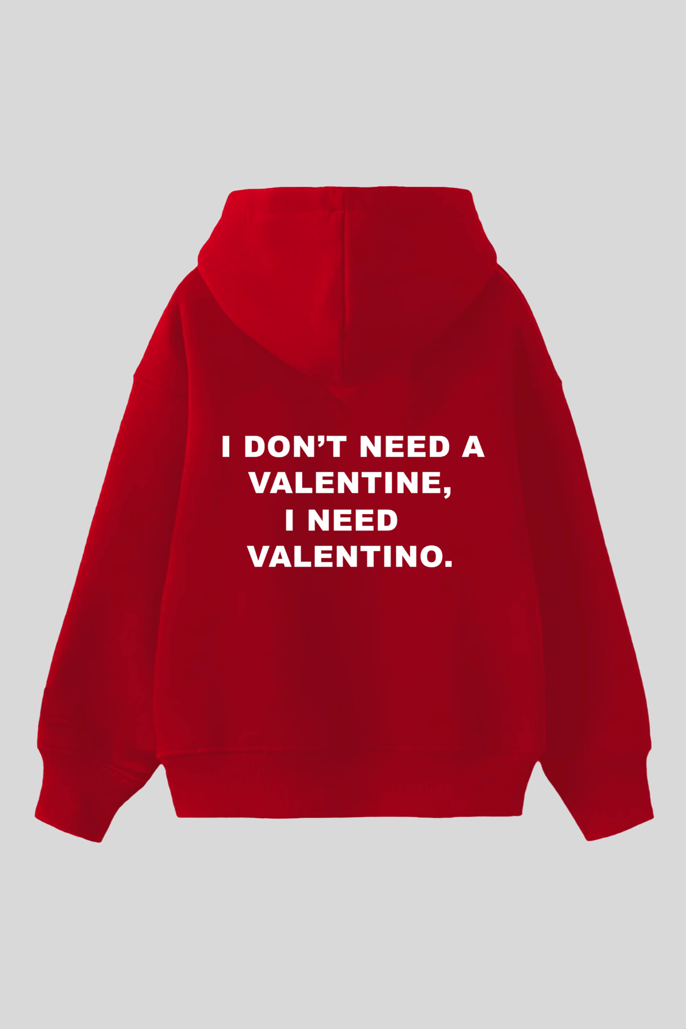 I NEED VALENTINO- Red -Oversized Hoodie-XS-S