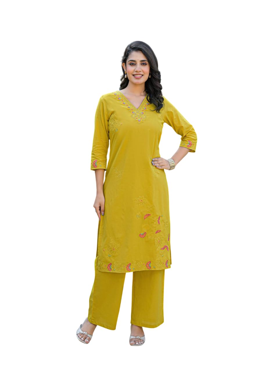 Women Solid Color Kurta Set with Dupatta | Graceful Traditional Outfit for Special Occasions