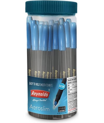 Reynolds AEROSLIM BALL PEN JAR -25 CT -BLUE  (PACK OF 3)