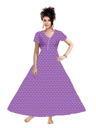 Rossa 100% Pure Cotton Nighty for Ladies-Medium