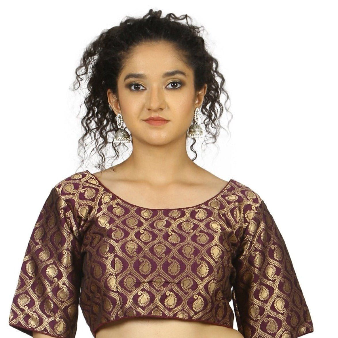 TheHangr Purple Gold Brocade Blouse -  36
