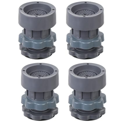 Set of 4 Adjustable Washing Machine Vibration Pads and Stands - Durable Resin Fiber Plastic - Easy Installation - Versatile Use for Appliances - Reduces Noise and Enhances Height