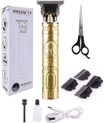 Hpc T-9 Plastic+Scissor Gold Cordless Beard Trimmer With 60 minutes Runtime