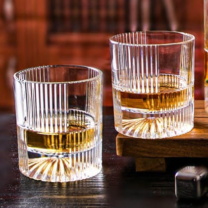 WaterFall Premium Whiskey Glass - Set Of 6-6 Glasses